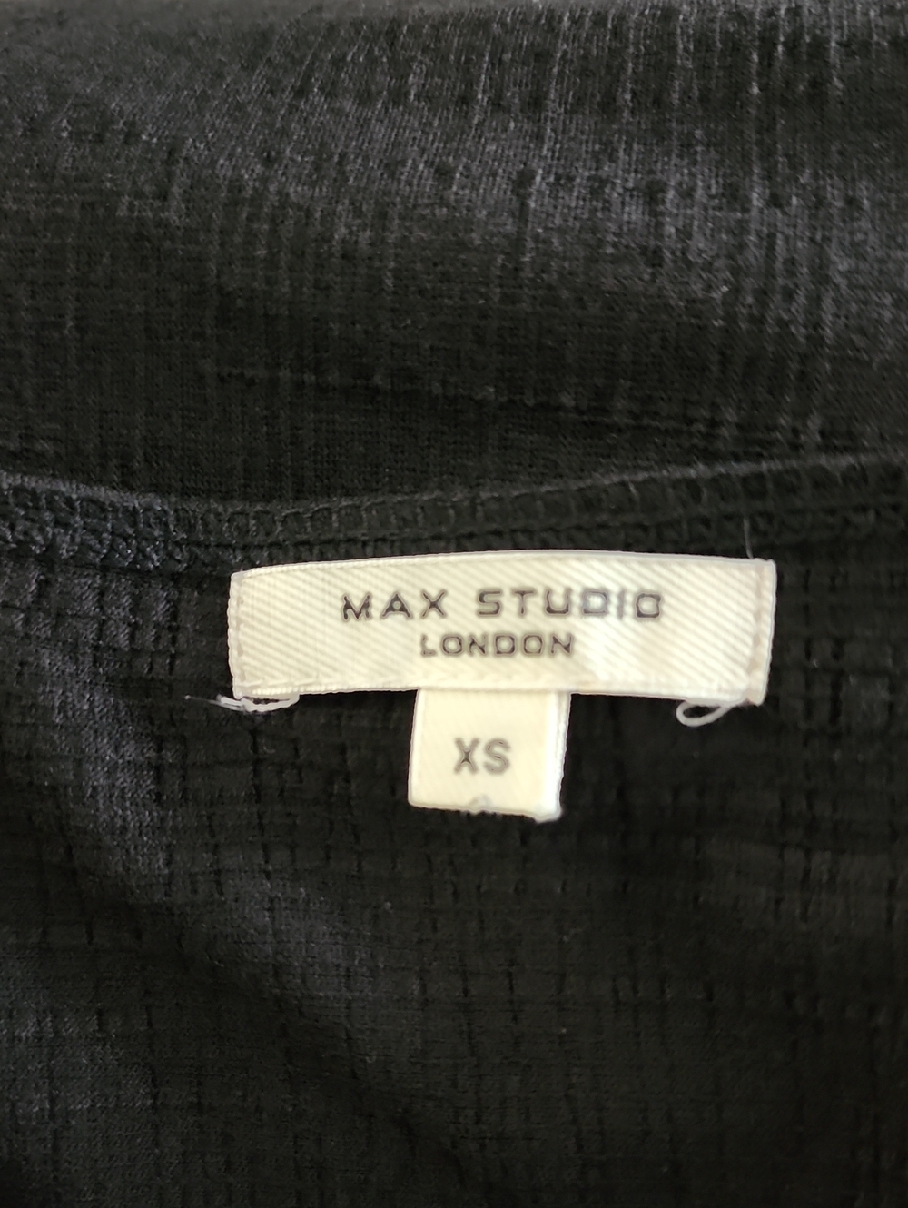 Max Studio Black Ruched V-Neck Drawstring Top - Picture 6 of 7
